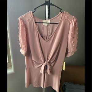 BRAND NEW WITH TAGS mauve pink tie short sleeve shirt.